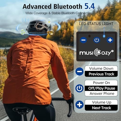 MUSICOZY Balaclava Ski Mask with Bluetooth 5.4 Headphones, Winter Thermal Face Mask Windproof Neck Warmer Gifts for Men Women view 3