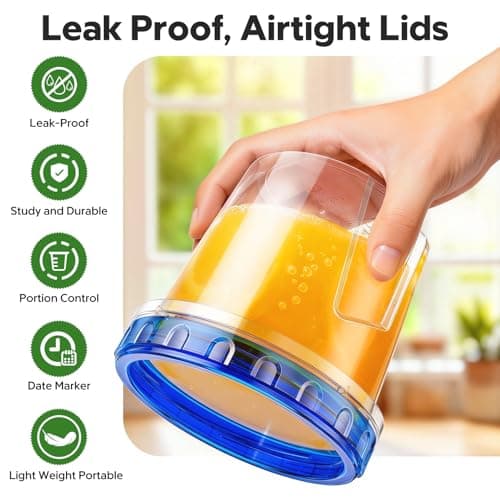 Freezer Storage Containers, [6 Pack-24 Oz] Airtight Plastic Food Storage Containers with Twist Top Lids, Soup, Meal Prep Containers | BPA Free | Stackable | Leakproof | Microwave/Dishwasher Safe view 3