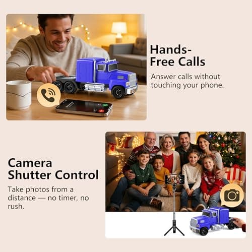 AONOX Cybertruck Bluetooth Speaker, Mini Bluetooth Car Speaker with LED Lights, FM Radio, USB TF Card, TWS Stereo Sound, for Desk Gaming Outdoor, Gift for Car Lovers view 5