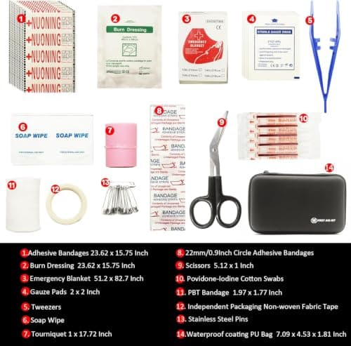 First Aid Kit Mini Small Waterproof Portable Compact Home Car Travel Hiking Red Coating PU Material,Camping,School Supplies,Dorm Room Essentials,Survival Kit,Outdoor Adventure,Office,Refill Supplies view 2