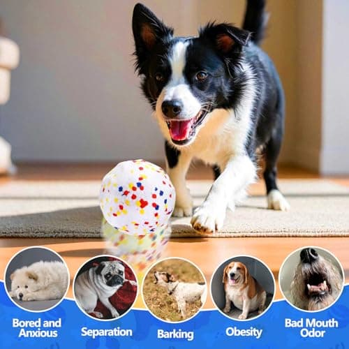 Mity rain Interactive Dog Toys - E-TPU Bouncy Ball for Small Medium Large Puppy Pet, Moving Balls for Dogs Enrichment, Motion Activated Toys that Keep Them Busy & Move on Its Own White view 5