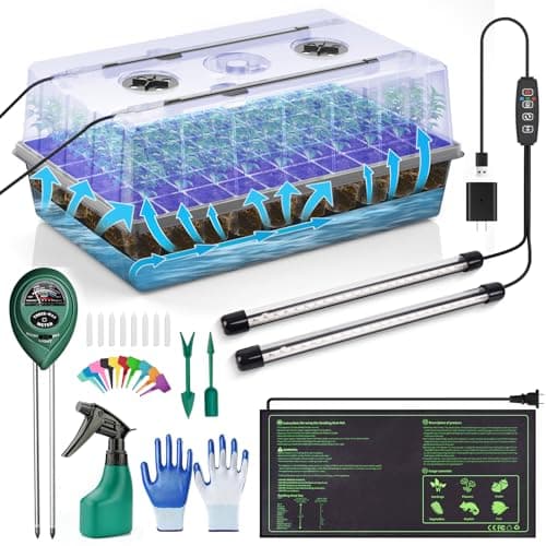 Gaprass 60 Cell Self-Watering Seed Starter Tray with Grow Light and Heat Mat,Seed Starter Kit,Humidity Domes,Auto Timer,Flexible Brightness Seedling Starter Trays for Seed Starting & Seeds Growing — image 1