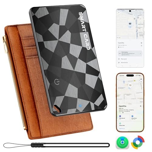 Wallet Tracker Card for iOS & Android, 6-13 Year Battery Ultra-Thin Bluetooth Smart Card, Credit Card Size Smart GPS for Wallet Passport, Works with Apple Find My & Google Find Hub, Wireless Charging
