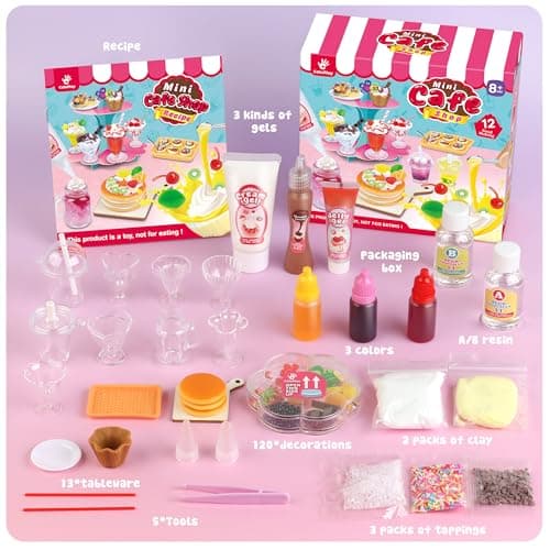 12 Making Miniature Food Toys Set, DIY, Resin Play, NOT Edible, Kitchen Mini Pretend Play Food Set for Kids Age 8-13, Birthday for Girls, 8 9 10, Make Your Food view 2