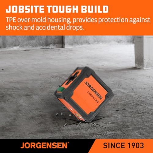 JORGENSEN Laser Level with Tripod, 65 FT Self Leveling Cross Line Laser Leveler Tool with 360° Magnetic Base, Green Laser Level for Picture Hanging, Home Renovation, Indoor Project view 6