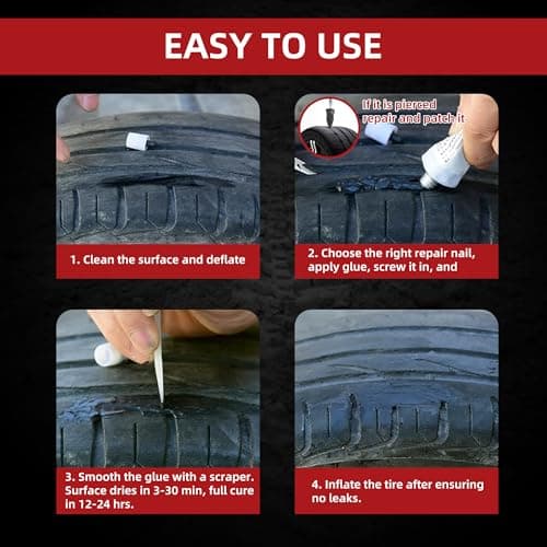 Tire Repair Glue, 50ML 2 Pack Professional Black Rubber Cement view 2