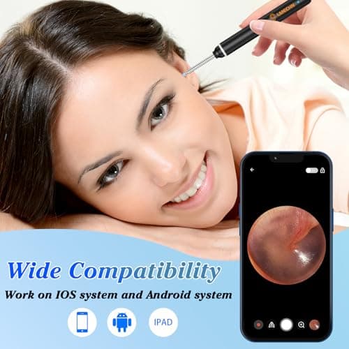 LMECHN Ear Wax Removal, Earwax Remover 1920P Otoscope, Built-in WiFi, IP67 Waterproof and 8 Ear Tips, Earwax Removal Tools Camera for iOS & Android Suitable for Beginners, Type-C Charging. view 5