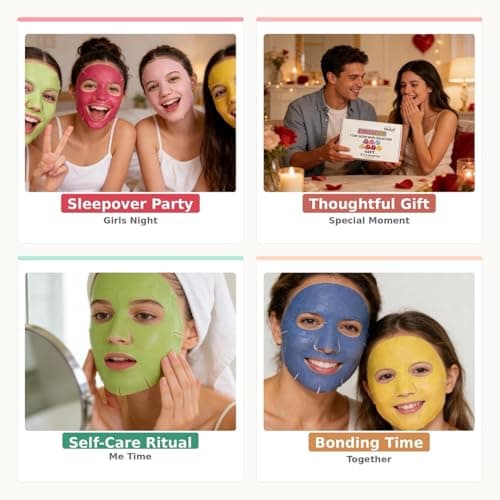 Meleell 7 Pack Collagen Face Masks Skincare for All Skin Types,Hydrating Spa Sheet Mask for Sensitive Skin, Facial Mask Sets for Women Skin Care,Hydrating Face Mask Gifts Set for Teen Girls view 5
