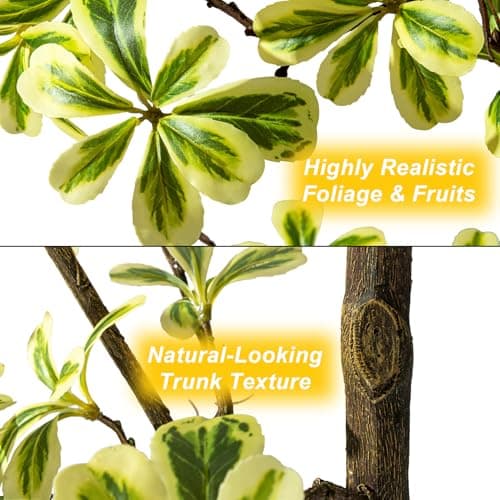 Bailikang 7FT Artificial Black Olive Tree Artificial Olive Plants, Tall Faux Olive Tree Faux Silk Plant Fake Plant Ultra-Realistic Silk Leaves & Natural Trunk Indoor Outdoor Use view 6