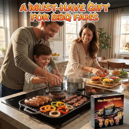 6.5" Smash Burger Press 20pc Baking Paper Smasher, Gift for Men view 3