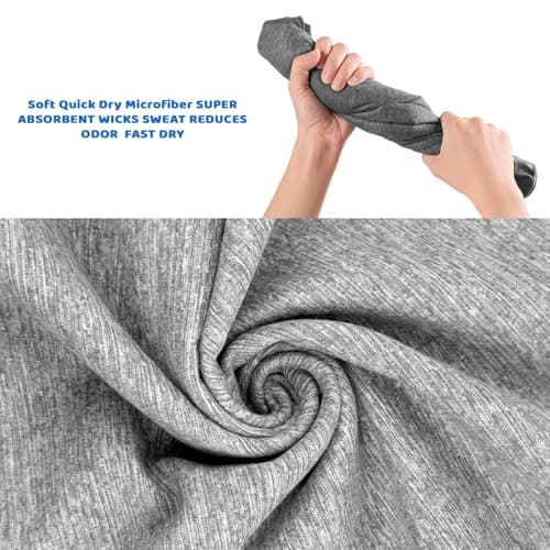 NUOYEE 2 Pack Microfiber Camping Towel Quick Dry Lightweight Travel Body Face Beach Hiking Backpacking Swimming Pool Towel(Grey, 2 Pack S(15.5X31 Inch) view 5