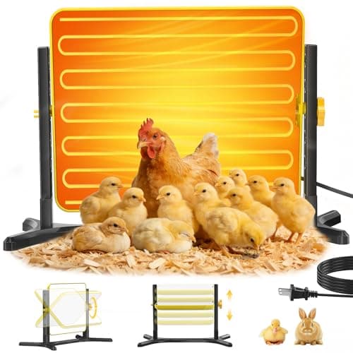Brooder Plate for Chicks, 50-158°F Brooder & Chicken Heater for Coop with Smart Thermostat, UL Certified Radiant Chick Heat Plate for Poultry, 5-Height & 360° Adjustable Angle, Winter Heating