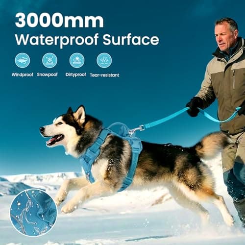 Heavy Duty Outdoor No Pull Dog Harness with Handle, Escape Proof Waterproof Vest, Adjustable Reflective Pet Harness with Front Clip, Detachable Pouch & QR ID Tag for Hiking & Trail Running (XL) view 5