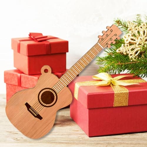 Guitar Ornaments for Christmas Tree, Mini Wooden Guitar Ornament Decor, Unique Music Ornaments - Best Gifts for Guitarists Lovers view 7