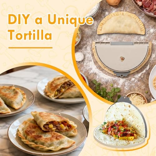 3-in-1 Tortilla Sealer & Crimper for 6/8/10 Inch Tortillas, Multi-Size Quesadilla Maker & Taco Press Tool, Food Grade, Dishwasher Safe, Ideal for Sealed Tacos, Burritos, Wraps & Empanadas view 5