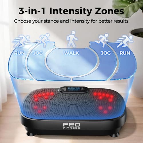 Vibration Plate Exercise Machine with Red Light, 120 Adjustable Speeds, Supports Up to 350 LBS, Comes with Resistance Bands for Home Full-Body Fitness view 6