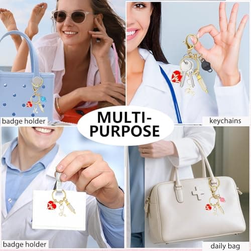 ownmysty Nurses Gifts for Women, Keychain Nurse Charms Essentials Accessories for Tote Bag/Purse Nurses Week Graduation Gifts view 2