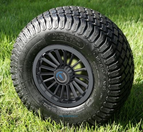 TakeLook Golf Cart Wheel Covers Hub Caps, for EZGO/Club Car/Yamaha/Star Car/Excar/Icon, 8 Inch Snap-on Installation, Set of 4, ABS Material, Matte Black, 18 Spoke Design. view 3