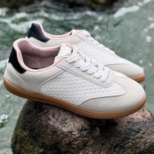 JENN ARDOR Lightweight Sneakers for Women Fashion Lace-Up Tennis Shoes Casual Comfortable Non-Slip Work Walking Everyday Shoes view 5