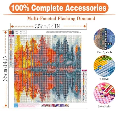 igoodom Landscape Diamond Art Kits for Adults, Landscape Diamond Painting Kit, Full Drill Round Diamond Art Kits, DIY Gem Art and Crafts for Home Wall Decor Gift 14x14inch view 4