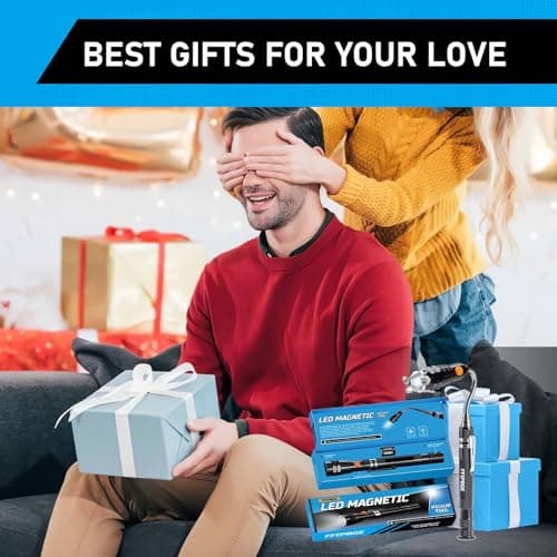 Telescoping Magnet Pickup Tool with 3 LED Magnetic Flashlight, Gifts for Men, Him, Adults, Cool Gadgets Birthday Gifts for Men, Dad, Husband, Boyfriend view 2