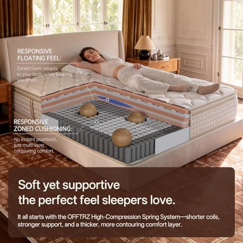 COMFBOX Queen Size Hybrid Mattress in a Box, 12 Inch, Cooling Gel Memory Foam and Pocket Springs, Medium Firm, Pressure Relief (Queen, 12, 12, Inches) view 6