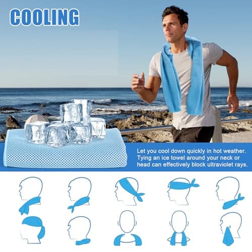 NUOYEE 4 Pack Cooling Towels Wrap for Neck Face,Ice Cold Towel Rags Quick Dry for Gym Fitness Yoga Tennis Cycling Running Hiking Workout Sweat(Multicolor-02) view 4