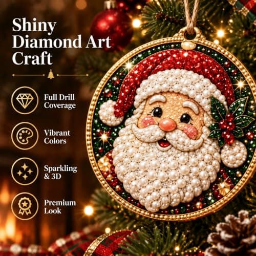 12PCS DIY Christmas Ornaments  Pearl Diamond Art Kits for Adults view 3