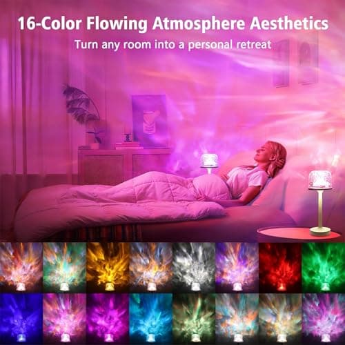 seenlast Waterproof Spa-Like Shower Lamp,16 Color Ocean Wave Projector Night Light for Inside Shower,Rechargeable Shower Light with Touch & Remote Control for Room Decor,Gifts for Women, Couples view 4