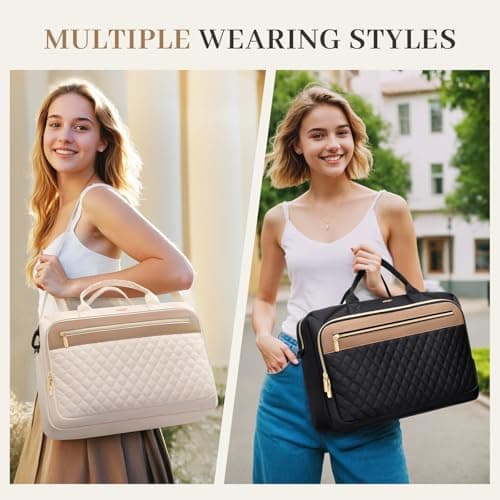 Laptop Bag for Women 15.6Inch Work Tote Computer Briefcase Waterproof Handbag Shoulder Teacher Office Crossbody Purse view 2