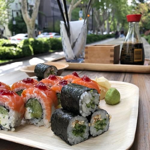 ECODESIGN-US Palm Leaf Plates 50 Count - 8" Square Disposable Heavy Duty Dinnerware - Appetizer and Dessert Plates for Weddings, Catering, Parties view 2