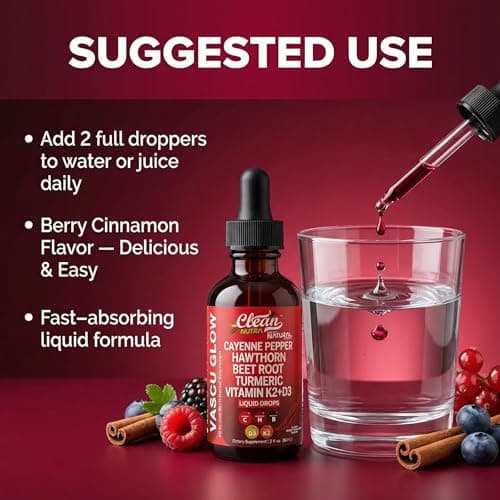 Clean Nutra Cayenne Pepper Drops Supplement Liquid + Hawthorn Berry, Vitamin D3 K2 Beet Root Powder, Ceylon Cinnamon, Turmeric Curcumin, Organic Panax Ginseng, Berberine Extract 1 Pack view 6