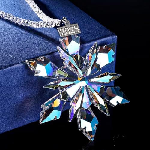 2025 Annual Edition Crystal Christmas Ornaments, Snowflake Star Ornaments for Christmas Tree, Beautiful Colorful Ornament Gifts for Family Friends view 4