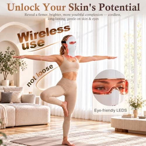 Red Light Therapy Mask for Face, 850nm NIR Treats Acne & Wrinkles view 4