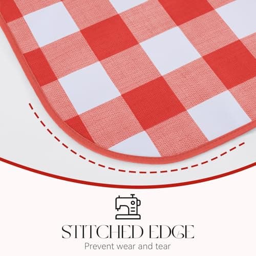 MOSAYT Rectangle Vinyl Tablecloth, 100% Waterproof Buffalo Gingham Plastic Table Cloth, Heavy Duty Wipeable Table Covers for Picnic, Outdoor, Camping - 54 x 78, Red view 5