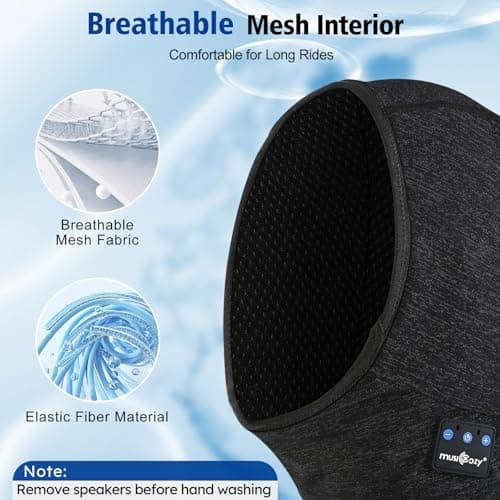 MUSICOZY Balaclava Ski Mask with Bluetooth 5.4 Headphones, Winter Thermal Face Mask Windproof Neck Warmer Gifts for Men Women view 6