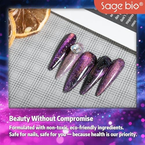 SAGEBIO Cat Eye Gel Nail Polish, 15ml Magnetic Gel, High-Gloss, Long-Lasting, Magnetic Stick for DIY Manicures, 3D Effect, Rich & Vibrant Colors, 04 view 4