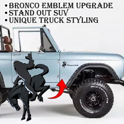 Add-A-Squatch Emblem for Bronco,3"x4" Tailgate Overlay - Design 3D Raised SUV Accessory (Relax, Black) view 7