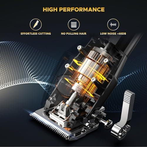 Cordless Hair Clippers for Men Beard Trimmers Kit with LED Display Electric Beard Haircut Rechargeable Grooming Shaver Kit Gift for Men Women Barber Kids (Black) view 6