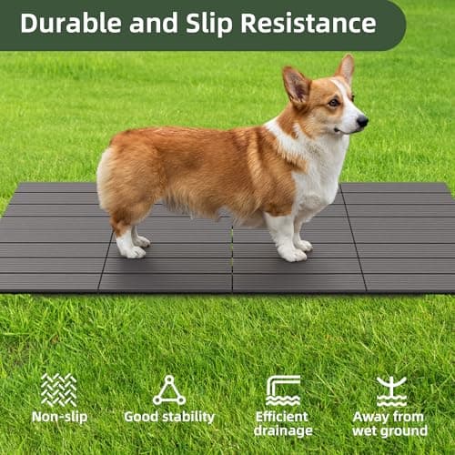 Summertrail Dog Kennel Flooring Outdoor Flooring Decking for Dog Waterproof Dog Training Platform, Portable Deck for Pet Enclosures (12 x 12 inches, 8PCS) view 6