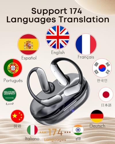 GNZUQ Translation Earbuds, Ai Translation Earbuds Real Time, Translation Earbuds with 174 Languages & 90H Playtime, Bluetooth 6.1, Clear Mic, Wireless Earbuds for Business, Travel & Meetings view 4
