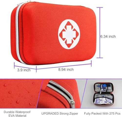 First Aid Kit 277PCS Car Home Camping Essentials Red Emergency Kit YIDERBO view 6