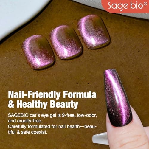 SAGEBIO Blue Tears Cat Eye Gel Nail Polish, 15ml, Long-Lasting for 4 Weeks, Magnetic Effect Gel for Stunning Nail Art, 06 view 4