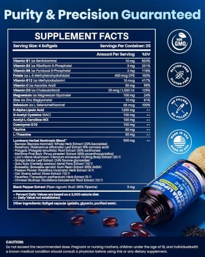 Liposomal R-Alpha Lipoic Acid 1200mg with Benfotiamine & Active B Complex | Supports Nerve Comfort, Tingling & Numbness, Brain Fog and Restful Sleep with Magnesium Glycinate, CoQ10 & ALCAR, 100 Count view 2