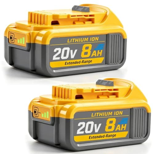 CRIYUEF 8000mAh Compatible with Dewalt 20V Battery DCB209 DCB208 DCB207 DCB206 DCB204 DCB201 DCB203 DCB200 2Packs — image 1