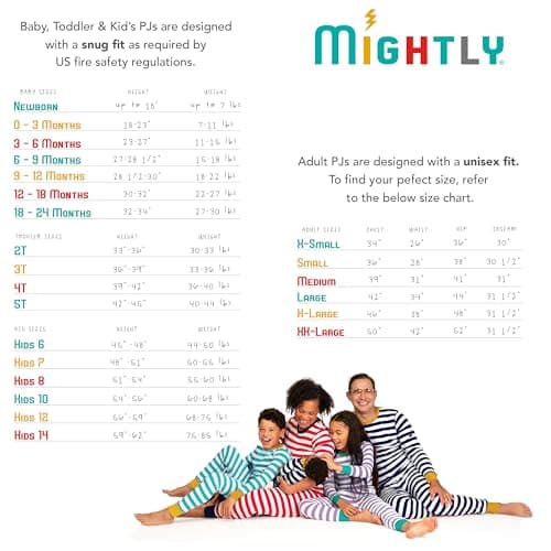 Mightly Boys and Girls' Pajamas | 100% Organic Cotton Soft, Elastic and Comfortable Footless Pajama Set for Toddlers & Kids view 5