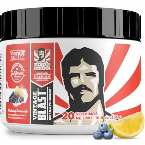 Old School Labs Ultimate 2 Stage Pre Workout for Explosive Energy, Massive Pumps & Laser Focus - Preworkout for Men & Women - Pre Workout Powder with Amino Acids - Natural Ingredients & 250mg Caffeine