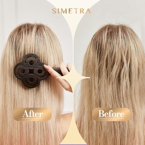 Simetra Detangler Hair Brush for Women and Men, Holiday Present - Original Detangling Brush for Curly Hair/Wet & Dry Hair, Natural Boar Bristles Hairbrush - Natural Crystal Inlay & 14K Gold Plating view 6
