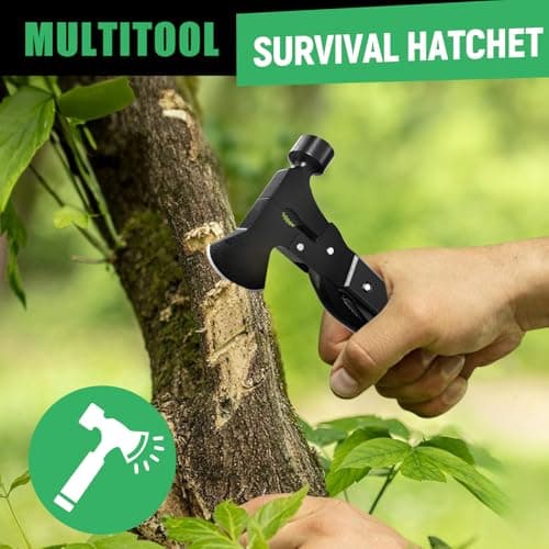 DETDLIB 15-in-1 Multitool Axe Hatchet, Birthday Gifts for Men, Essential for Camping, Hiking, Cool Gadget, Gifts for Men. Women, Dad, Him, Husband, Father, Mechanic, Boyfriend, Black view 5
