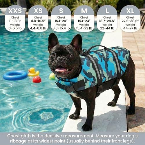 Doglay Dog Life Jacket, Dog Life Vest for Swimming Boating, Adjustable Puppy Life Jacket with Reflective Stripes, Superior Buoyancy Dog Swimming Vest for Small Medium and Large Dogs view 2